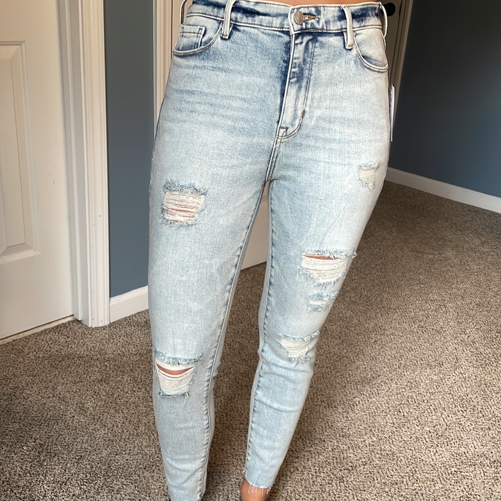 NWT PacSun high rise jegging 27 light blue distressed